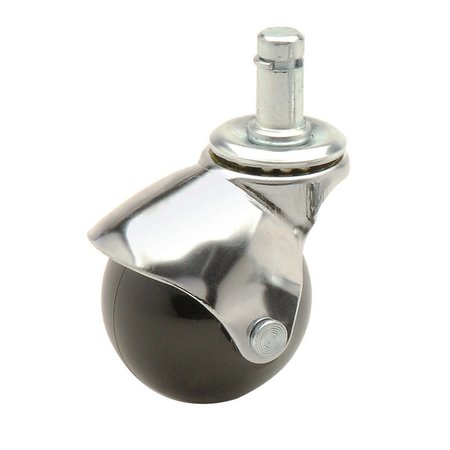 GLOBAL INDUSTRIAL Ball Series Chair Casters with Plastic Wheels, 7/16W x 7/8H Stem, 5PK 250747